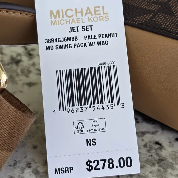 Michael Kors Jet Set Medium Logo Brown Crossbody - Picture 7 of 9